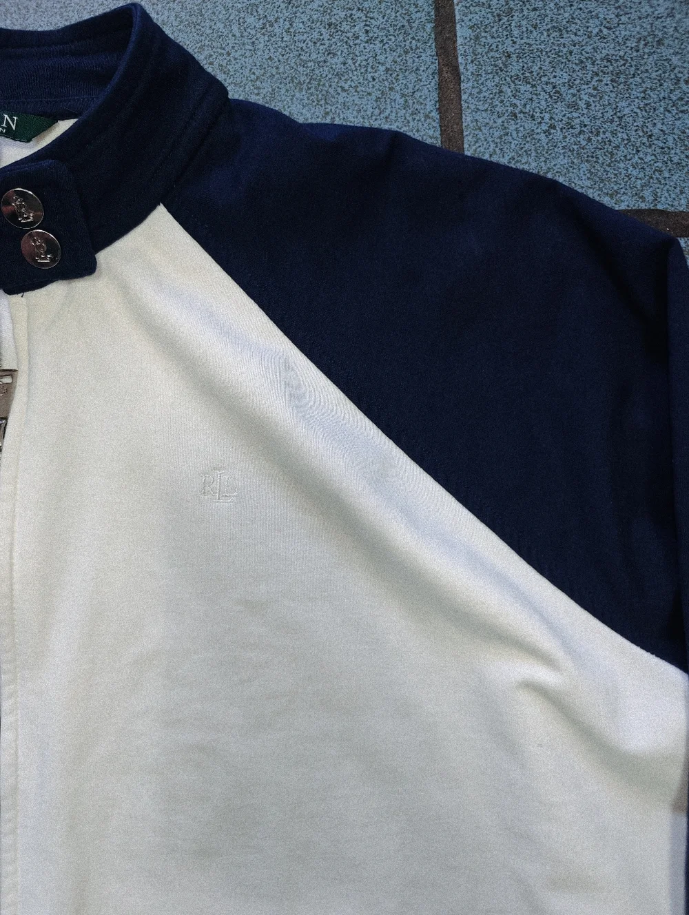 LAUREN RALPH LAUREN LRL Colorblock Raglan Zip Up Track Bomber Jacket Size XXL